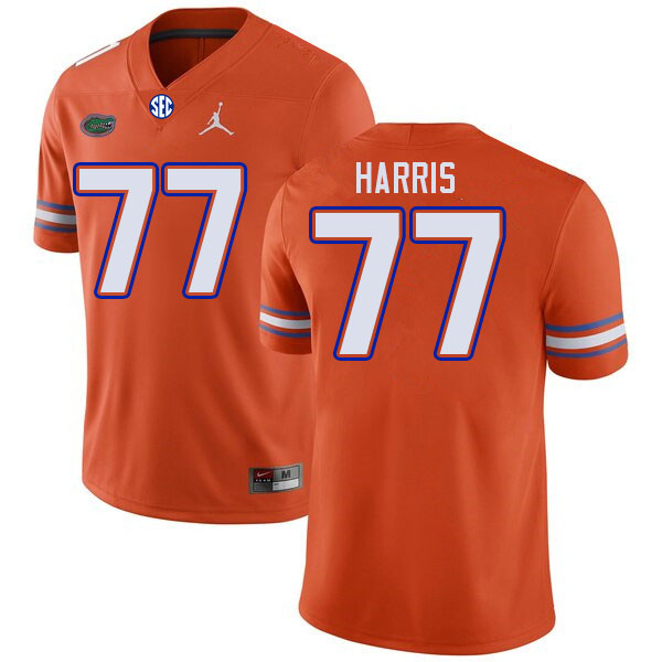 Men #77 Knijeah Harris Florida Gators College Football Jerseys Stitched-Orange - Click Image to Close